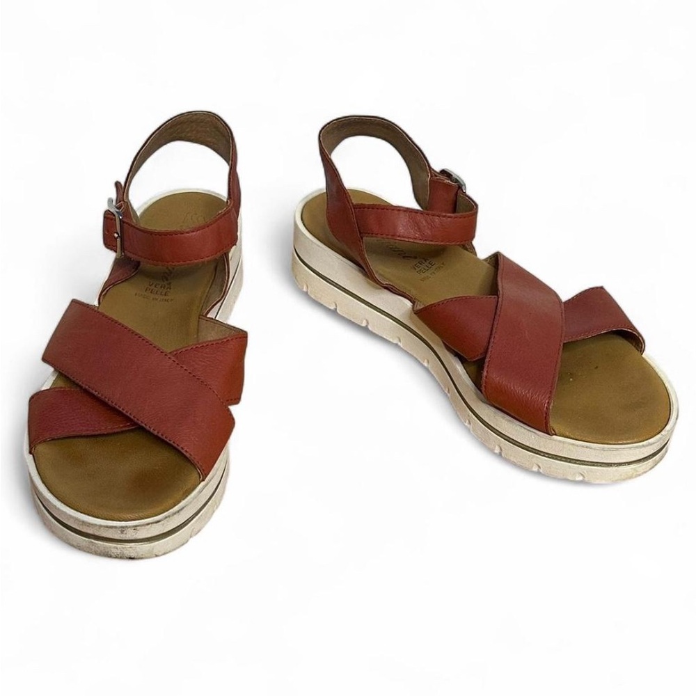 💜 Piampiani Vera Pelle Leather Sandals (39)
